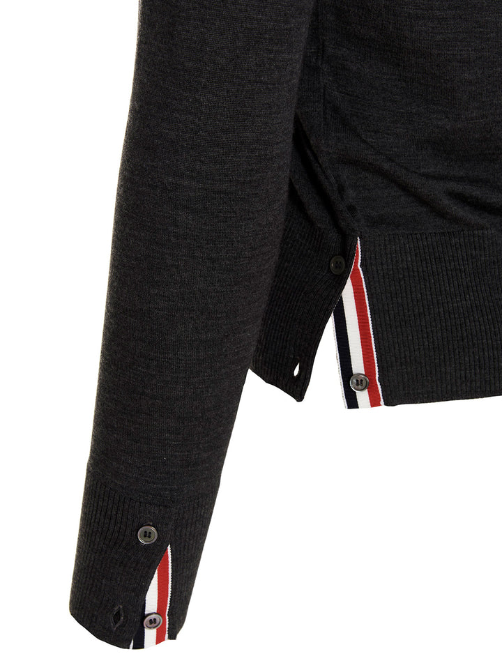 Thom Browne Merino Wool Cardigan Sweaters and Cardigans - Gray | 6ebe7ef0f50b0c836e4082053490f6dd78954dcf