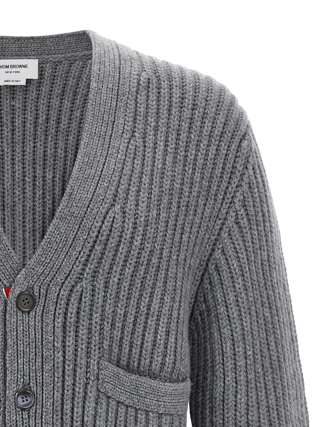 Thom Browne Rwb Tape Cardigan Sweaters and Cardigans - Gray | ac2ed39f78d9a0e710df4a22283e36a5ad80b75a