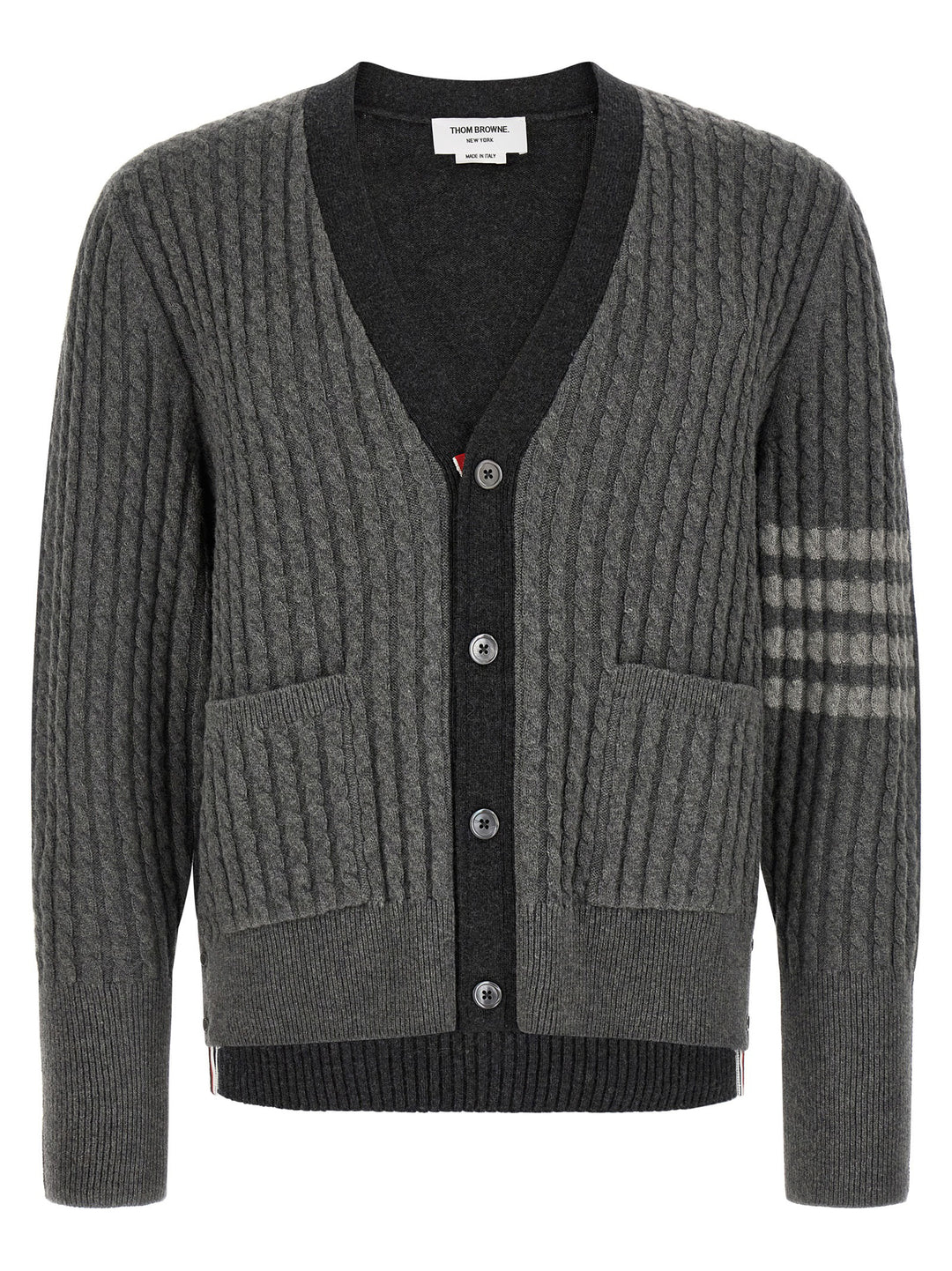 Thom Browne 2-In-1 Trompe L'œil Cardigan Sweaters and Cardigans - Gray | 04af5d313972bd8a42186ccc2660dd9556570762