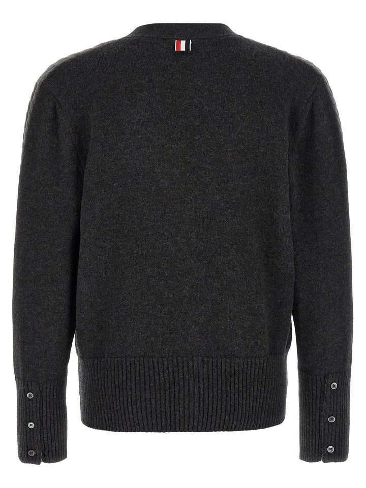 Thom Browne 2-In-1 Trompe L'œil Cardigan Sweaters and Cardigans - Gray | 4aeea44085dd0fe44b091bba83eb44e2fcb1abc8