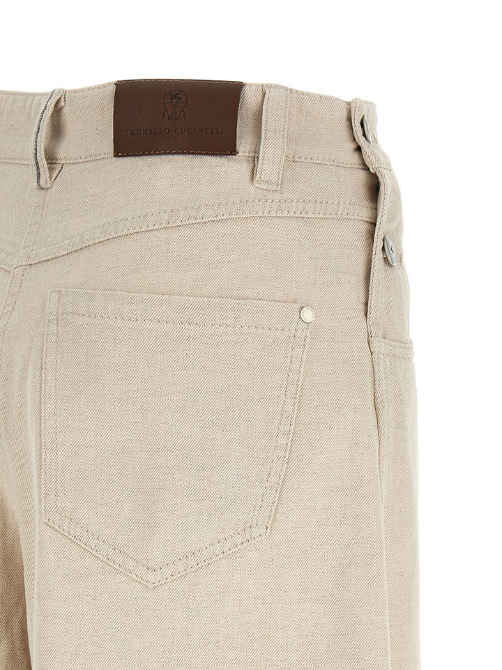 Brunello Cucinelli The Maxi Sailor Jeans - Beige | 12068475425e1bd25b54f07be9f5438724701fbb