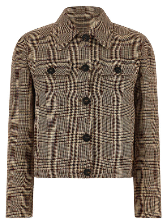 Prince Of Wales Jacket Puffer Jackets Brown