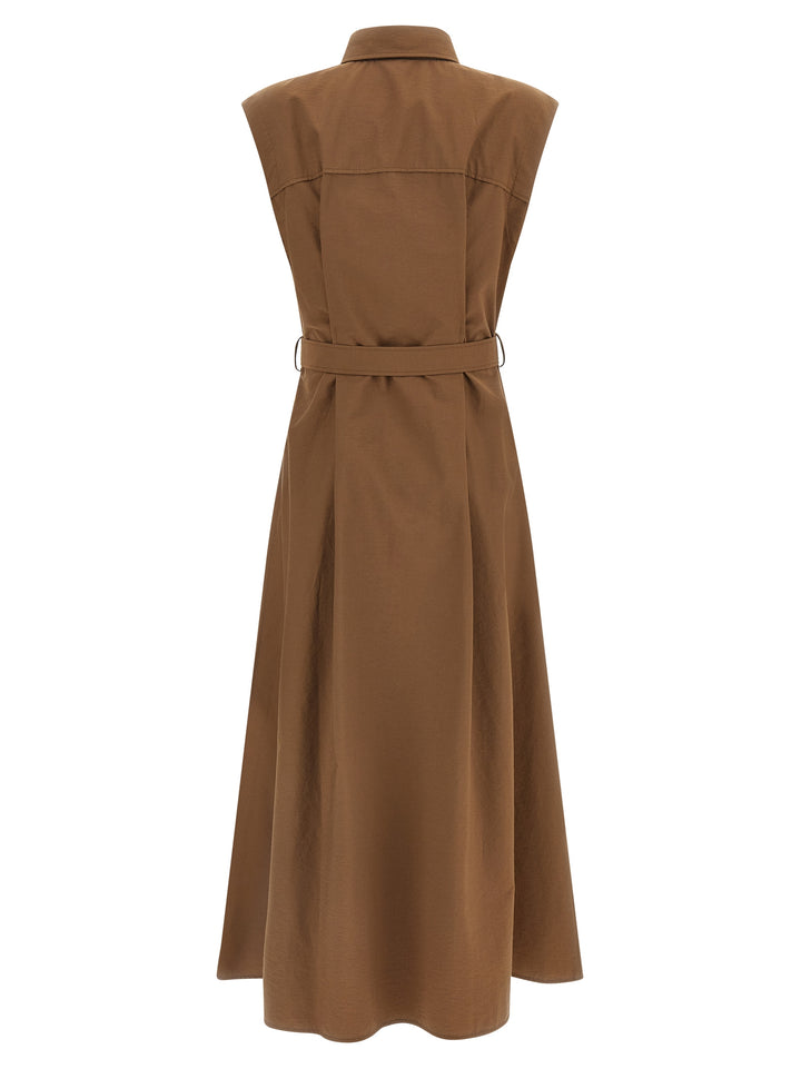 Brunello Cucinelli Chemisier Dress Dresses - Brown | 9bad5aa9a013e094f862c48e5ccf9c989abcae65
