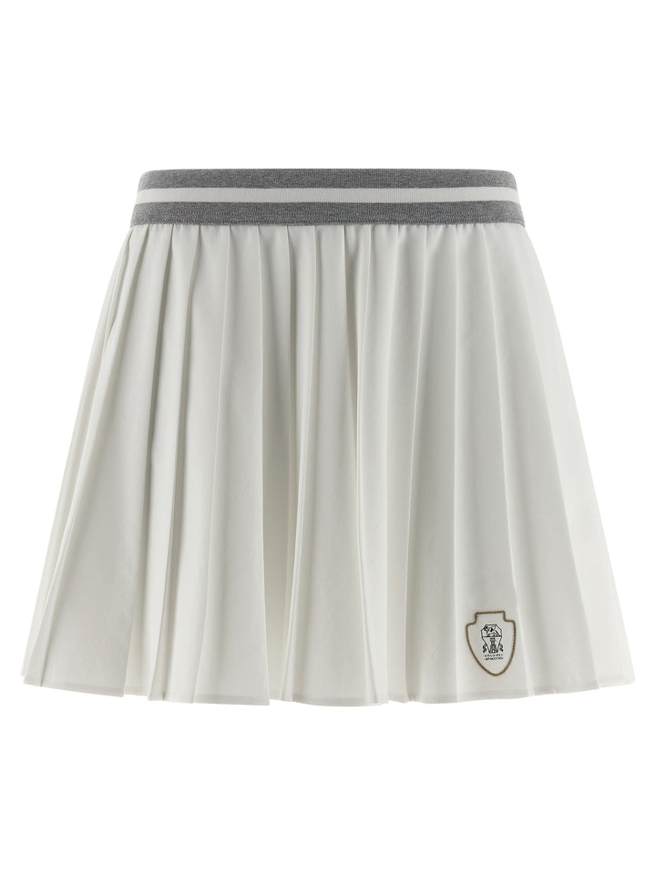 Brunello Cucinelli Pleated Skirts - White | 2318ba0a3c063d6dba81650174d5df0c74296947