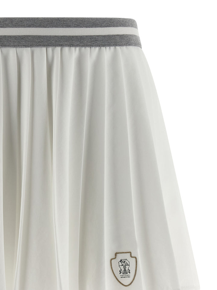 Brunello Cucinelli Pleated Skirts - White | 5ea71c30876d4b1cbfdc9b67c9bf949a55827a92