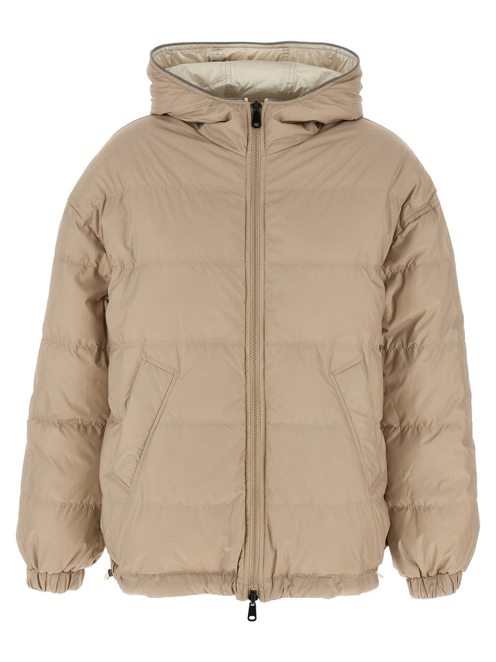 Brunello Cucinelli Laminated Reversible Down Jacket Puffer Jackets - Beige | 2b7d6249ac388f0b0c4c1c4177d4093a2454d3f9
