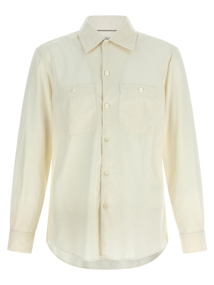Brunello Cucinelli Corduroy Shirt Shirt and Blouse - Beige | 2320758e94c9a3d6de9f5f5038b237d40a502f9d