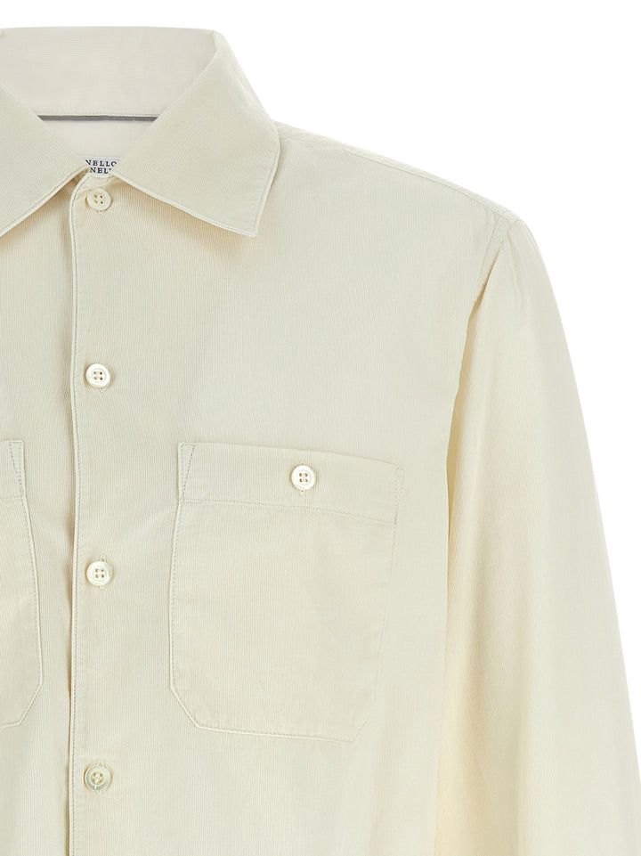 Brunello Cucinelli Corduroy Shirt Shirt and Blouse - Beige | fc67cffa9a05844bfcd500a1e6fe320a9b735bdb