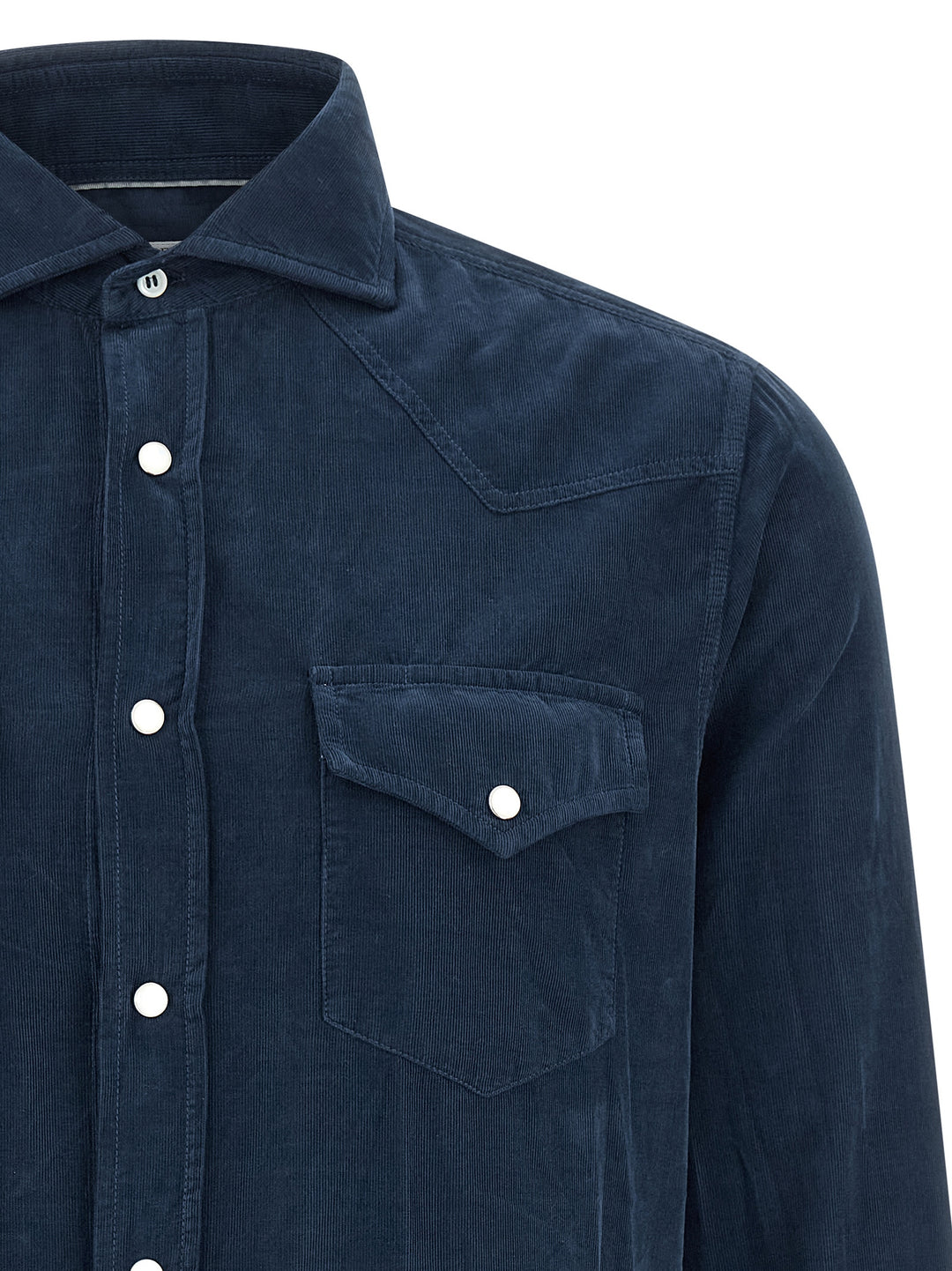 Brunello Cucinelli Corduroy Shirt Shirt and Blouse - Blue | b49f2d3fa9d08bad77bae2cdb9215adb158dab40