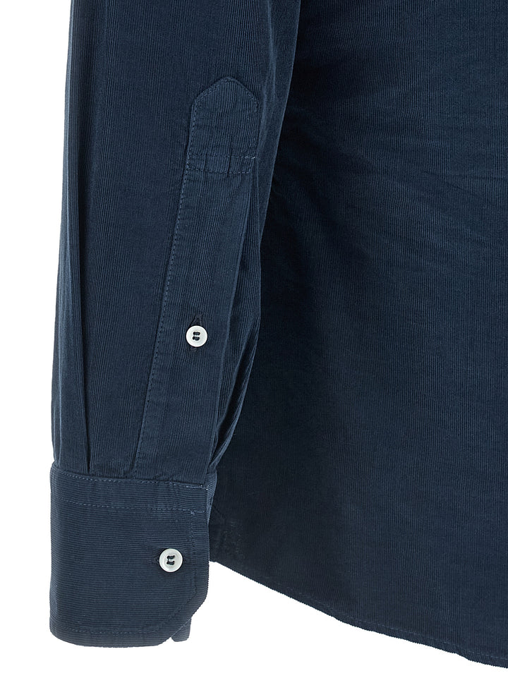 Brunello Cucinelli Corduroy Shirt Shirt and Blouse - Blue | d09b16cd4fb2ba046f0f00d60c126e2cd54d10f5