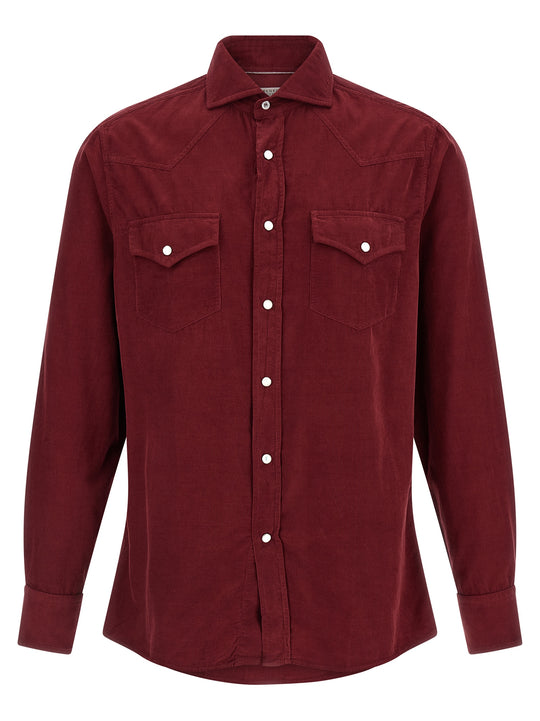 Corduroy Shirt Shirt And Blouse Bordeaux