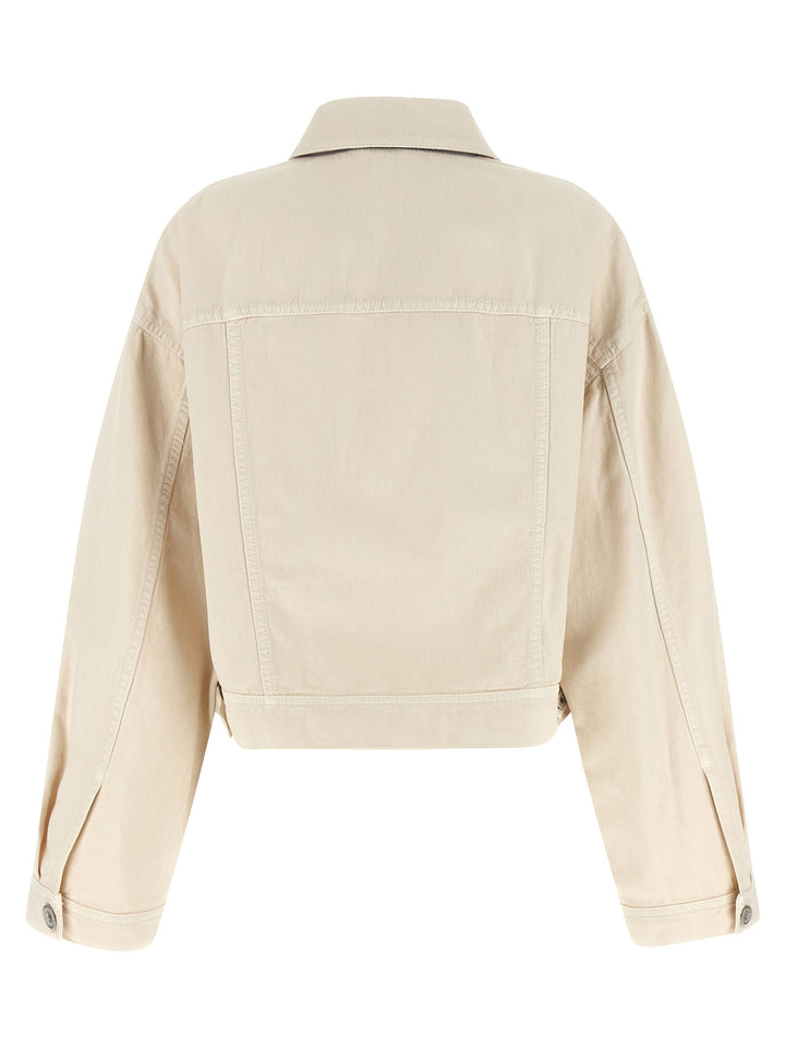 Brunello Cucinelli Linen Cotton Jacket Puffer Jackets - Beige | 0eed97253bef2d4d6ca9e131e472a289e60c69a2