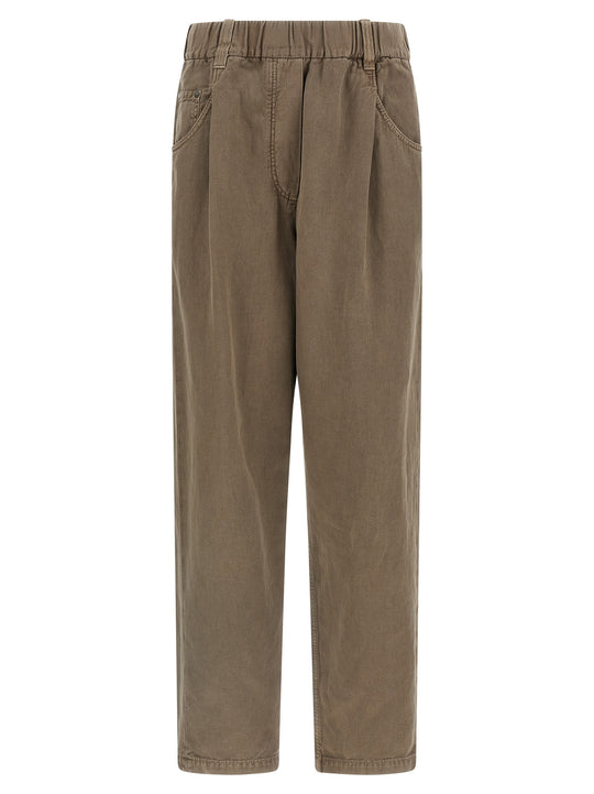 Cotton Trousers Pants Brown