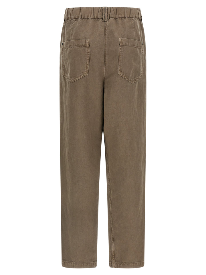 Brunello Cucinelli Cotton Trousers Pants - Brown | 58cdff6162b5b473693f88f1bce1f48e518d5fd6