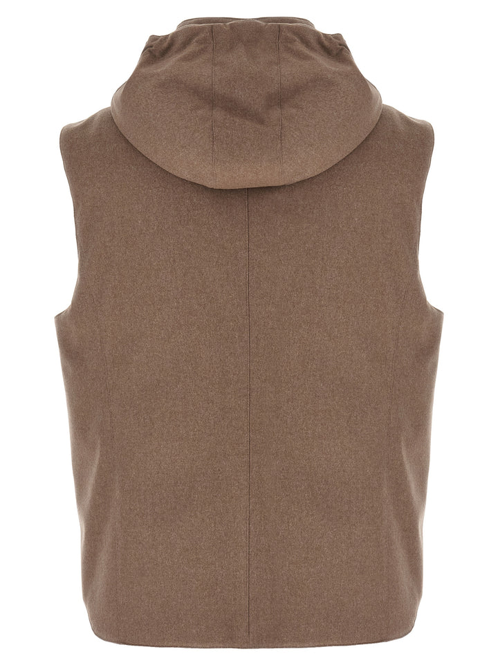 Brunello Cucinelli Padded Wool Vest Gilet - Beige | 219b71e274d5934f1e6efa69ac37b9bbe9093e96