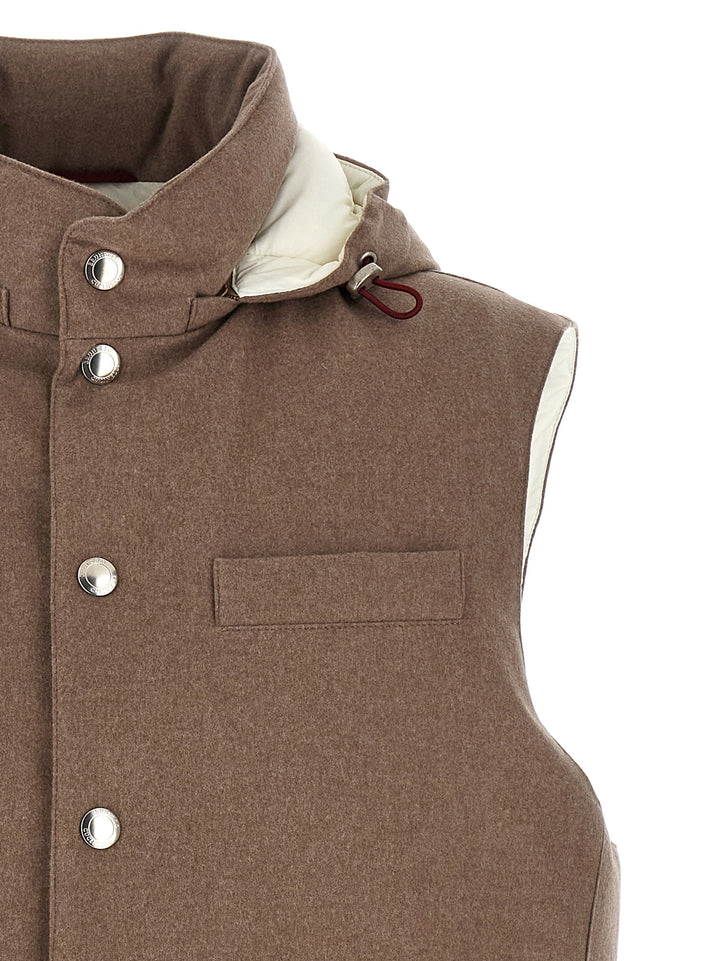 Brunello Cucinelli Padded Wool Vest Gilet - Beige | 56bbc60077b83030fd253b83681e67999edc8b42