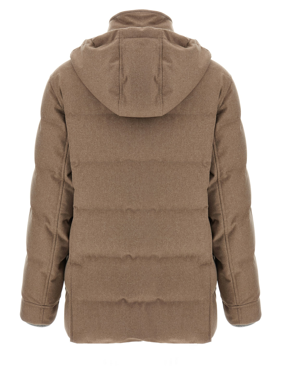 Brunello Cucinelli Flannel Down Jacket Puffer Jackets - Beige | edf49f497e3d0b7808bfdc168acfc74fe52f0b46