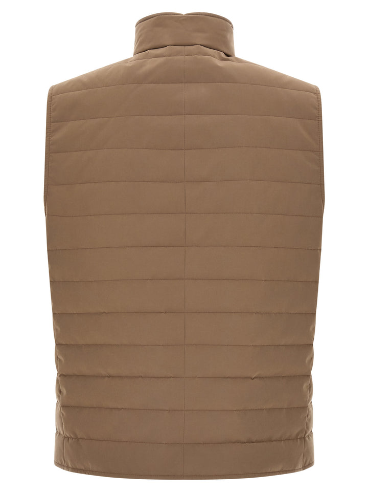 Brunello Cucinelli Quilted Vest Gilet - Beige | 161b6bf4c0b951892c12520fa2ad536af8dd8b43