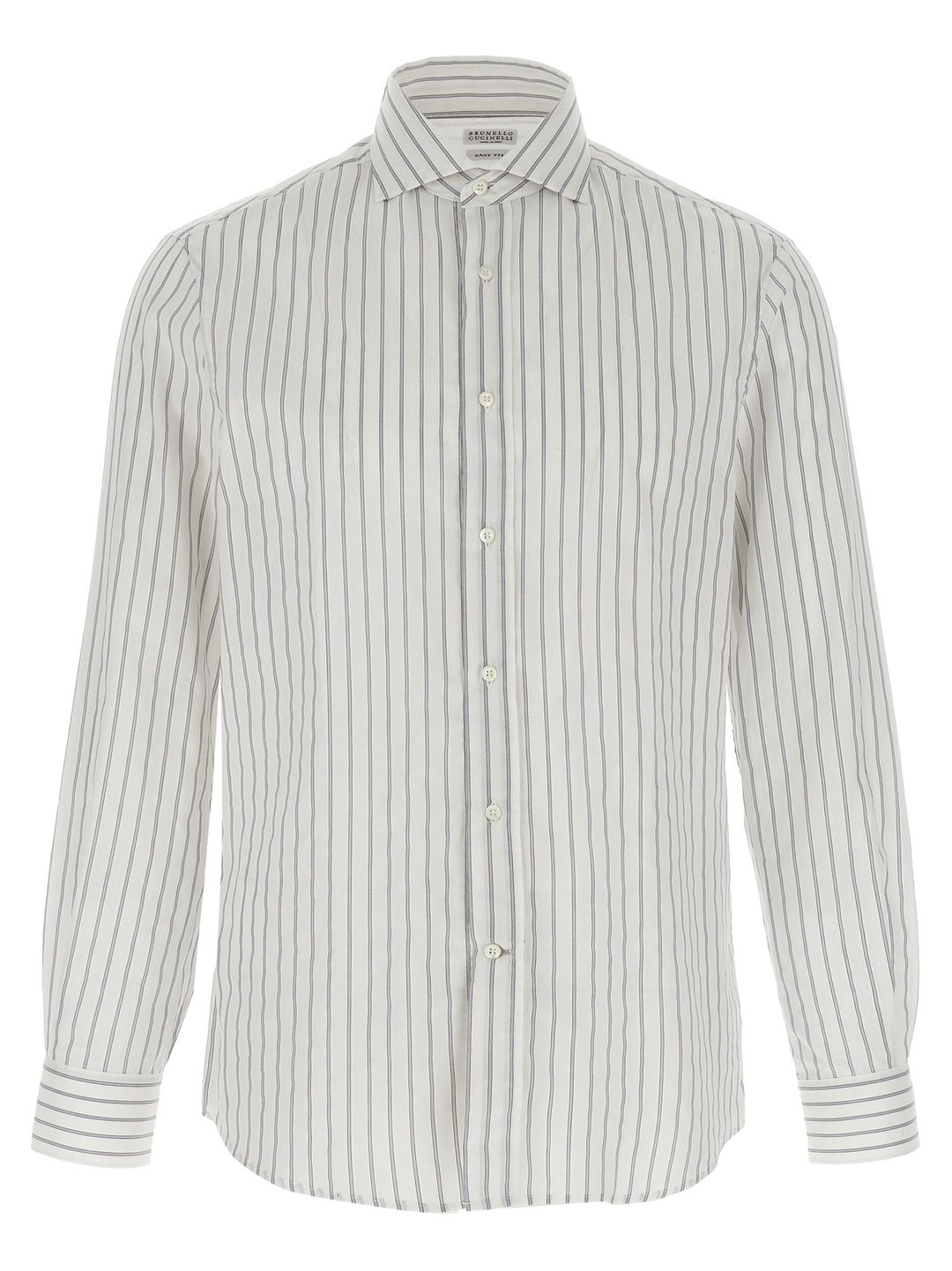 Brunello Cucinelli Striped Canvas Shirt Shirt and Blouse - White | fd0c288b7fc56b4e90405eb601b5ac8cbfc9cfdd