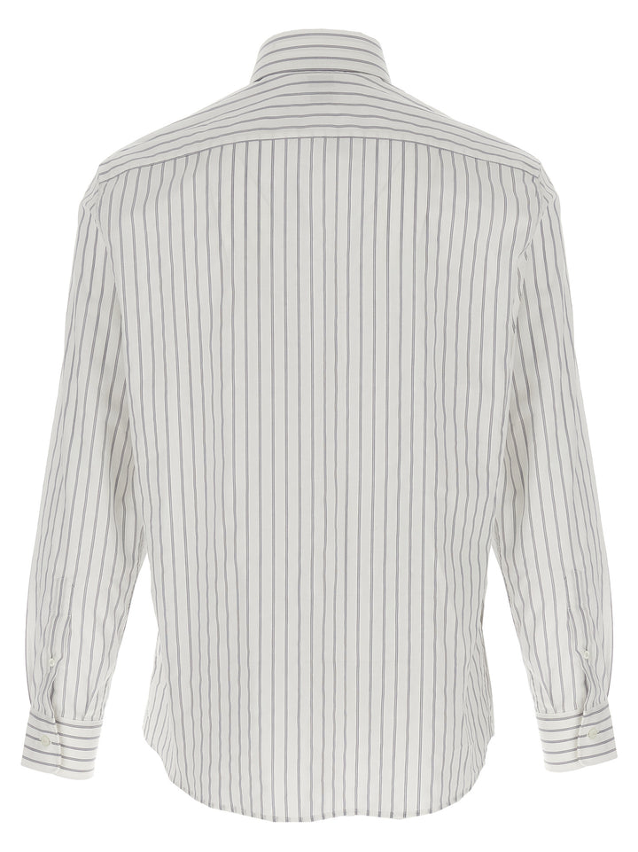 Brunello Cucinelli Striped Canvas Shirt Shirt and Blouse - White | 00e62b2e6425513ca772203ef4e07b5cce05abb6