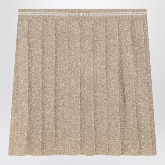 Gold Pleated Lurex Miniskirt