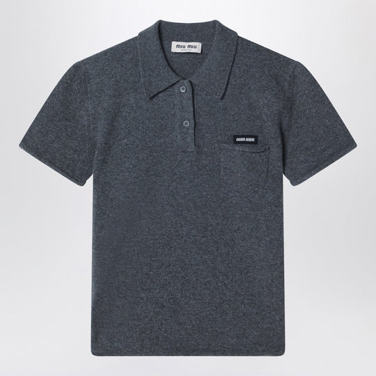 Slate Grey Cashmere Polo Shirt