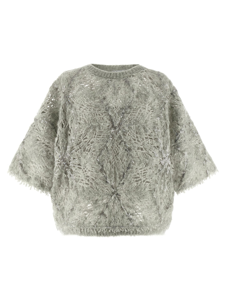 Brunello Cucinelli Sequin Sweater Sweaters and Cardigans - Gray | b1db45541620a11a1d21e80e169a5305ee586f29
