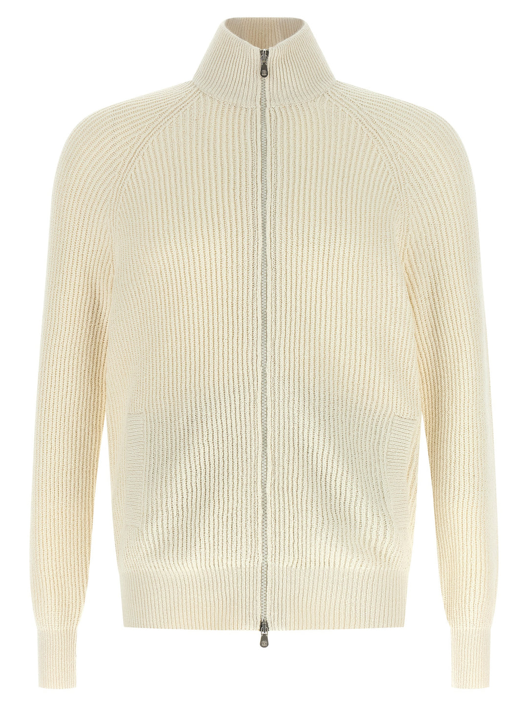 Brunello Cucinelli Zip Cardigan Sweaters and Cardigans - White | 7e17620f352ae3eaf4c702938b16b4ae86413eb7