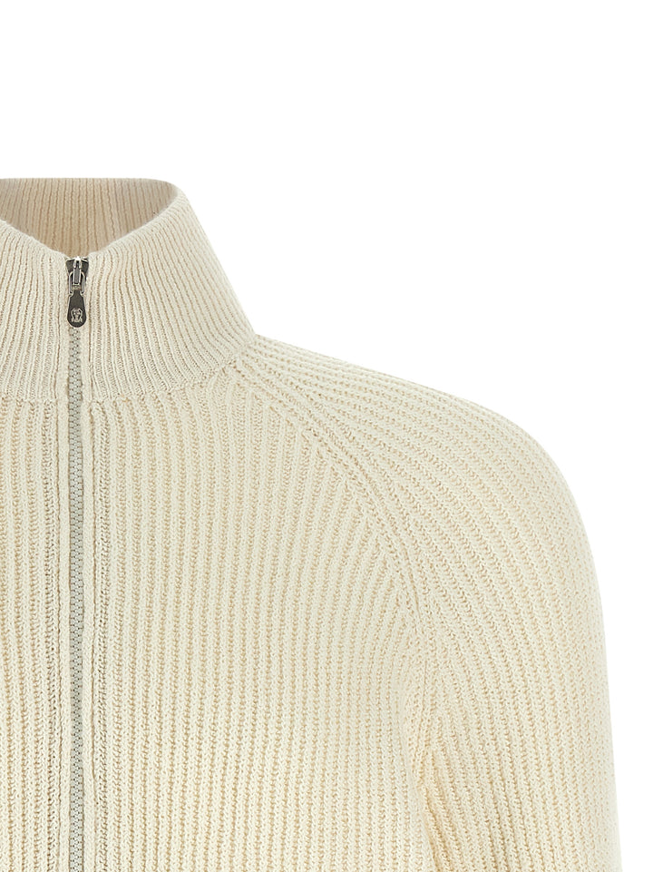 Brunello Cucinelli Zip Cardigan Sweaters and Cardigans - White | bf5eb30065332f151725bfae08d30f6a1480021c