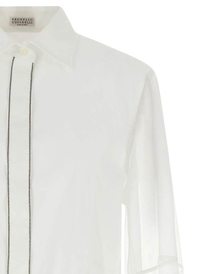 Brunello Cucinelli Double Layer Shirt Shirt and Blouse - White | ad116d13a71bf73e63b20c2534f7398ef77cfcfb