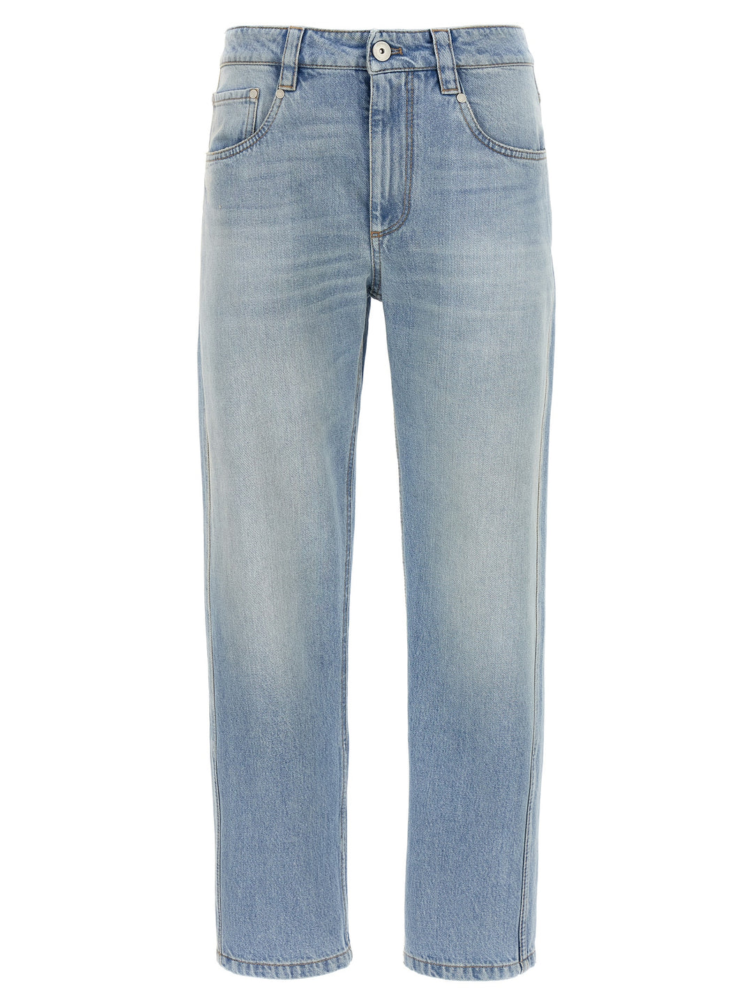 Brunello Cucinelli Straight Leg Jeans - Light Blue | c3c2343c92ab97d05df84a5d5666bd1b3d55a6c3