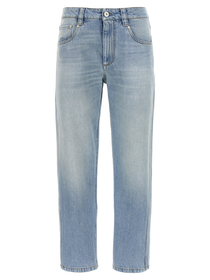 Brunello Cucinelli Straight Leg Jeans - Light Blue | c3c2343c92ab97d05df84a5d5666bd1b3d55a6c3