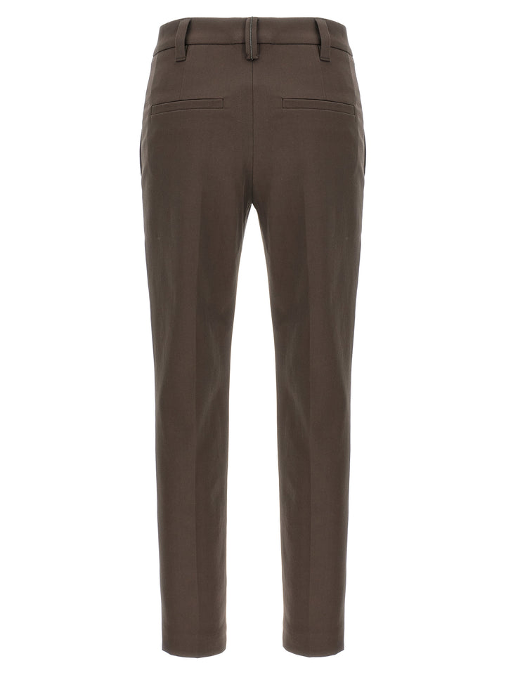 Brunello Cucinelli Monile Cotton Pants - Brown | 7a02f62caeb4818f950bb7c9204acbfb74d8463b
