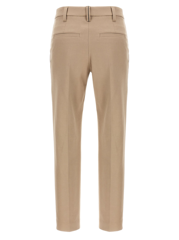Brunello Cucinelli Monile Cotton Pants - Beige | e43f8e7cb89b128f0838fc0352dc2ef3a4b875ad