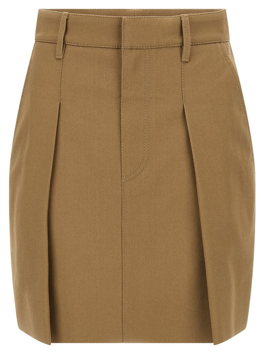 Pleated Skirt Skirts Brown
