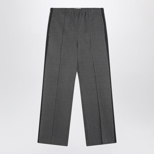Anthracite Knitted Trousers In Punto Stoffa