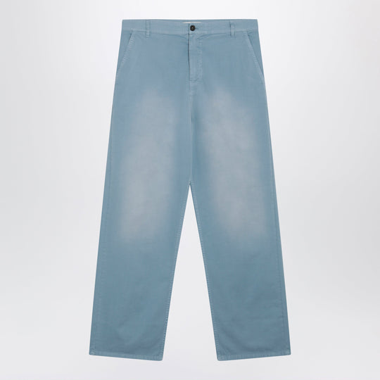 Garment-Dyed Cotton Twill Trousers In Astral