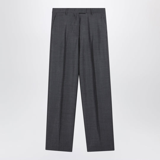 Grey Wool-Blend Trousers