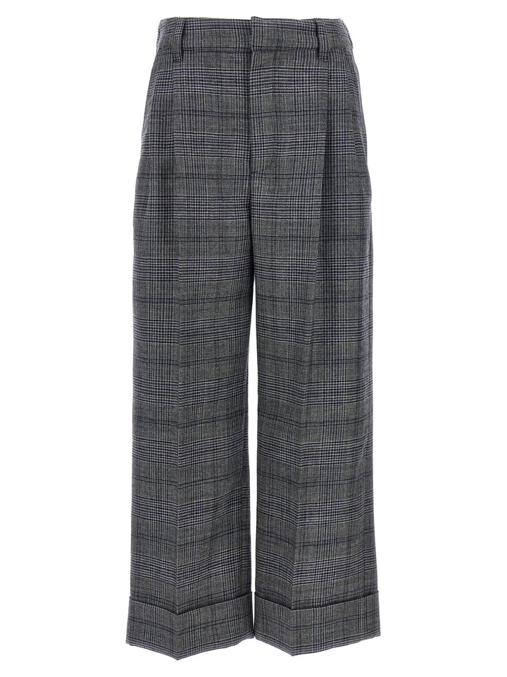 Brunello Cucinelli Pied De Poule Wool Pants - Gray | 0f051ab7ea437f01a47b12993eb5d5e3a568711e