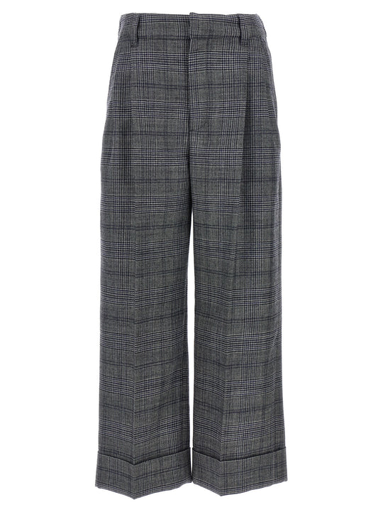 Pied De Poule Wool Pants Gray