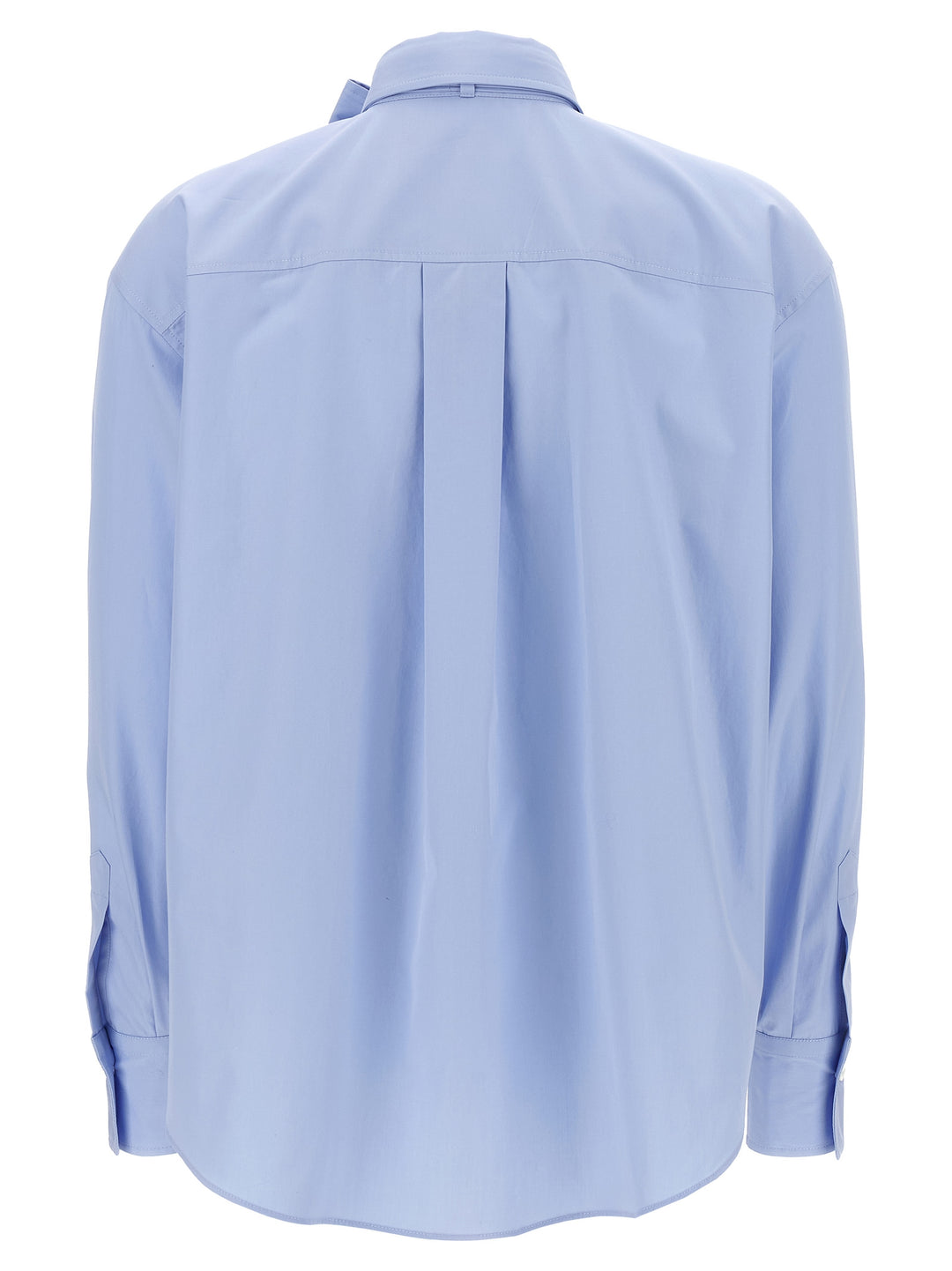 Brunello Cucinelli Shiny Flap Detail Shirt and Blouse - Light Blue | 8321d03df43e8c9ae76f50cf638950aebeebc68d