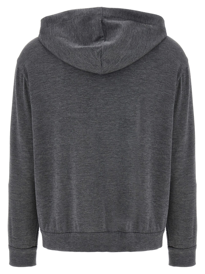 Brunello Cucinelli Precious Zipper Pull Sweatshirt - Gray | abe8fa93ab1fe6b6c52329b2da513a8b299d1501