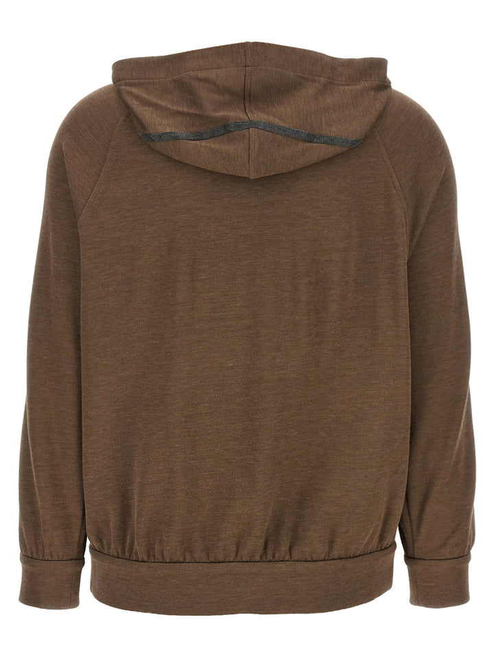 Brunello Cucinelli Shiny Trims Sweatshirt - Brown | 46bd6b9cd2aff810be75d7a93320451aaa66fe8a