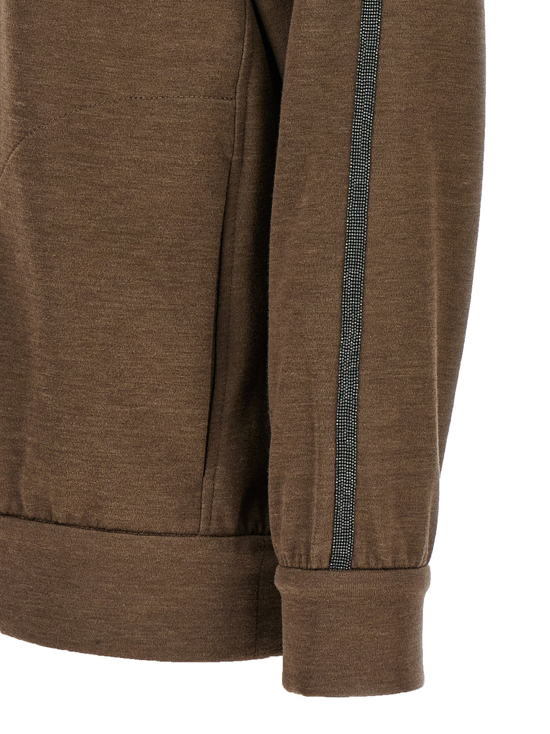 Brunello Cucinelli Shiny Trims Sweatshirt - Brown | 8c4c2396c893030fd7739c68b4b8acb94c7c53d8