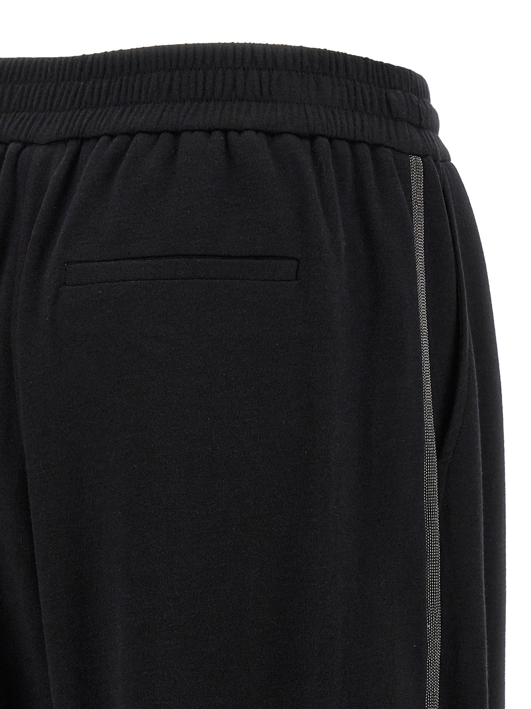 Brunello Cucinelli Shiny Trims Pants - Black | 607705c624efe82ac961e6b16ecf5c3f813b9858