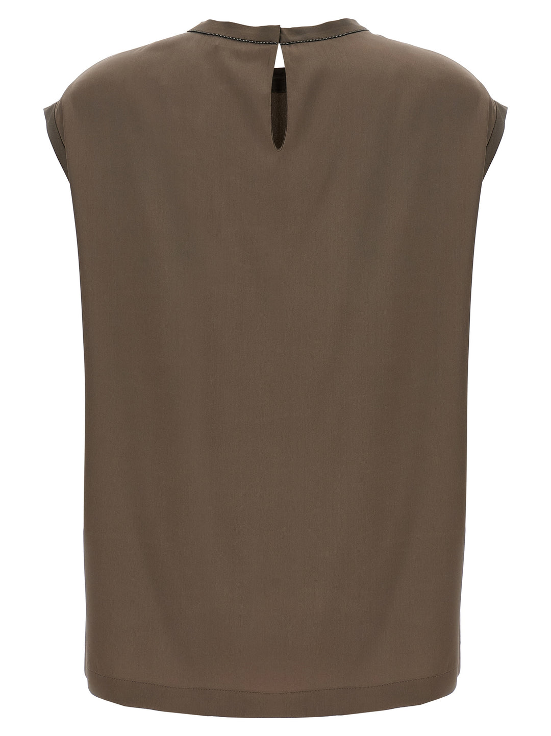 Brunello Cucinelli Monile Satin T-shirt - Brown | cef236f3f3e7e5344443fff3217c1d8e5e87fe9e