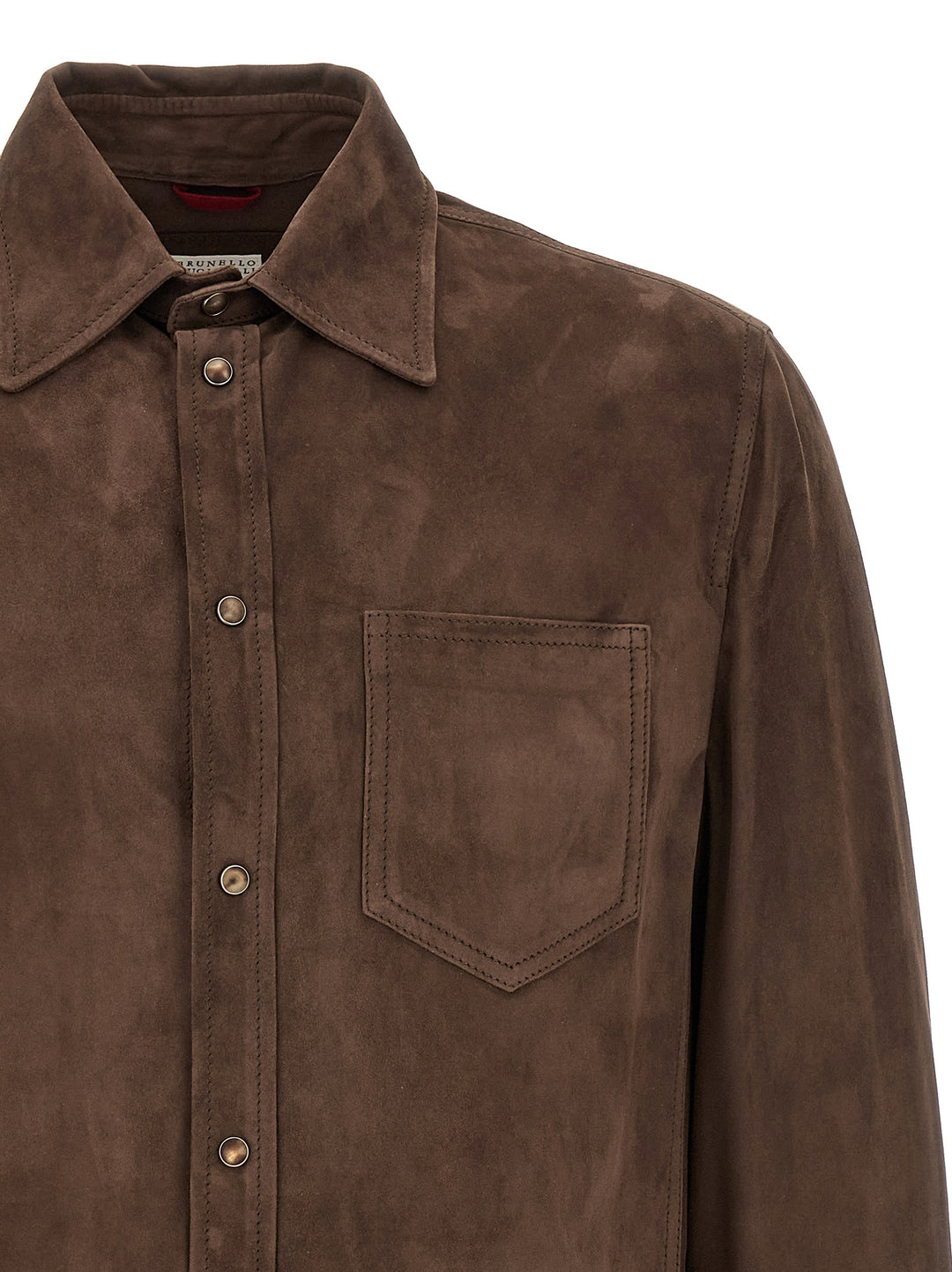 Brunello Cucinelli Suede Overshirt Shirt and Blouse - Brown | d2d4910be08e886a4775a3df66811afb54e6388c