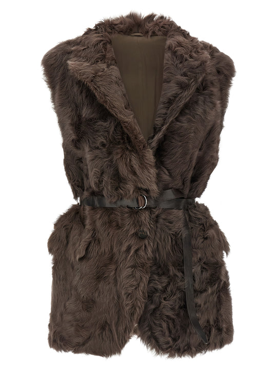 Wavy Gilet Brown