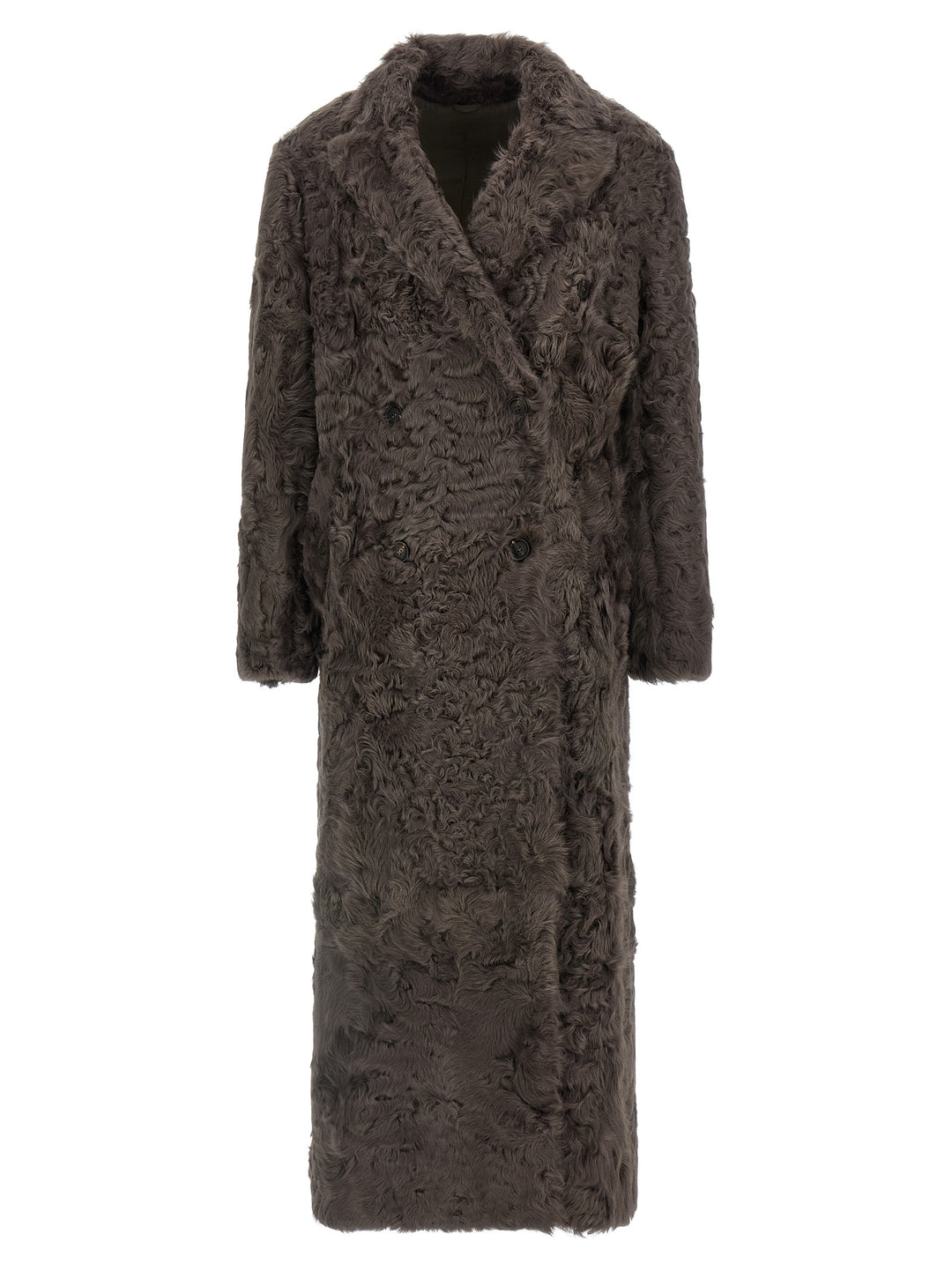 Brunello Cucinelli Wavy Shearling Coat Fur - Brown | 1608c99ee80cc11a29aa1f0f066b7e1405c3669d