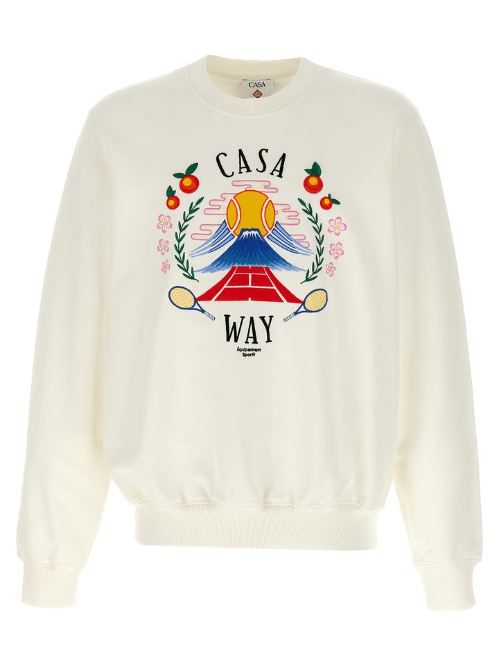 Casablanca Casa Way Mountain Sweatshirt - White | 98d81b27c9ffbafaeae94aadcff5a556bc6a0ae2